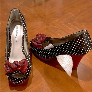 Madden Girl Polka Dot Peep Toe Heels